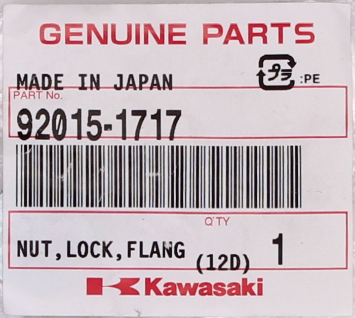 Genuine Kawasaki Flanged Lock Nut 1OM Part Number - 92015-1717 | eBay