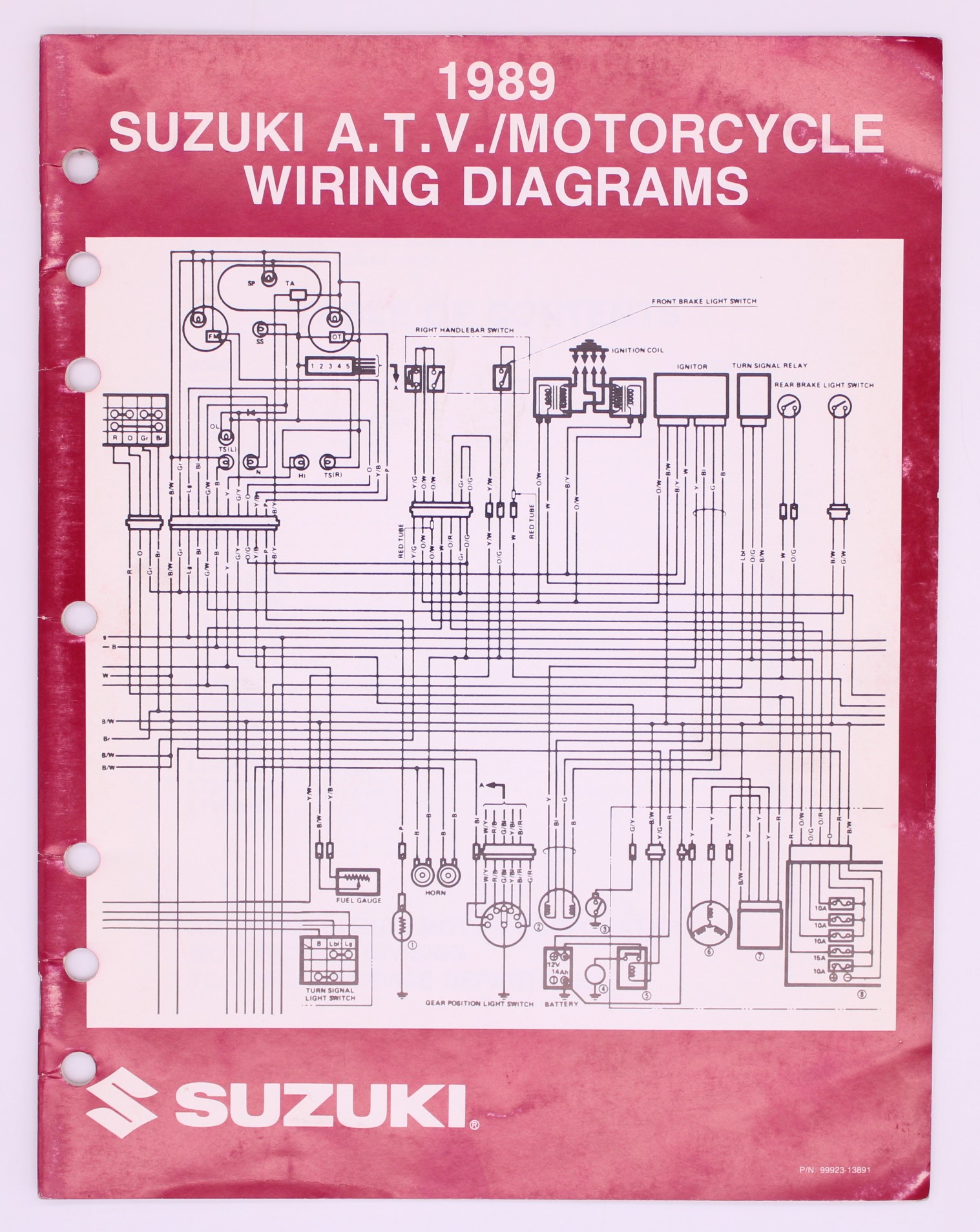 ぎゅく Suzuki Wiring Diagram Manual Part Number - 99923-13891 | eBay