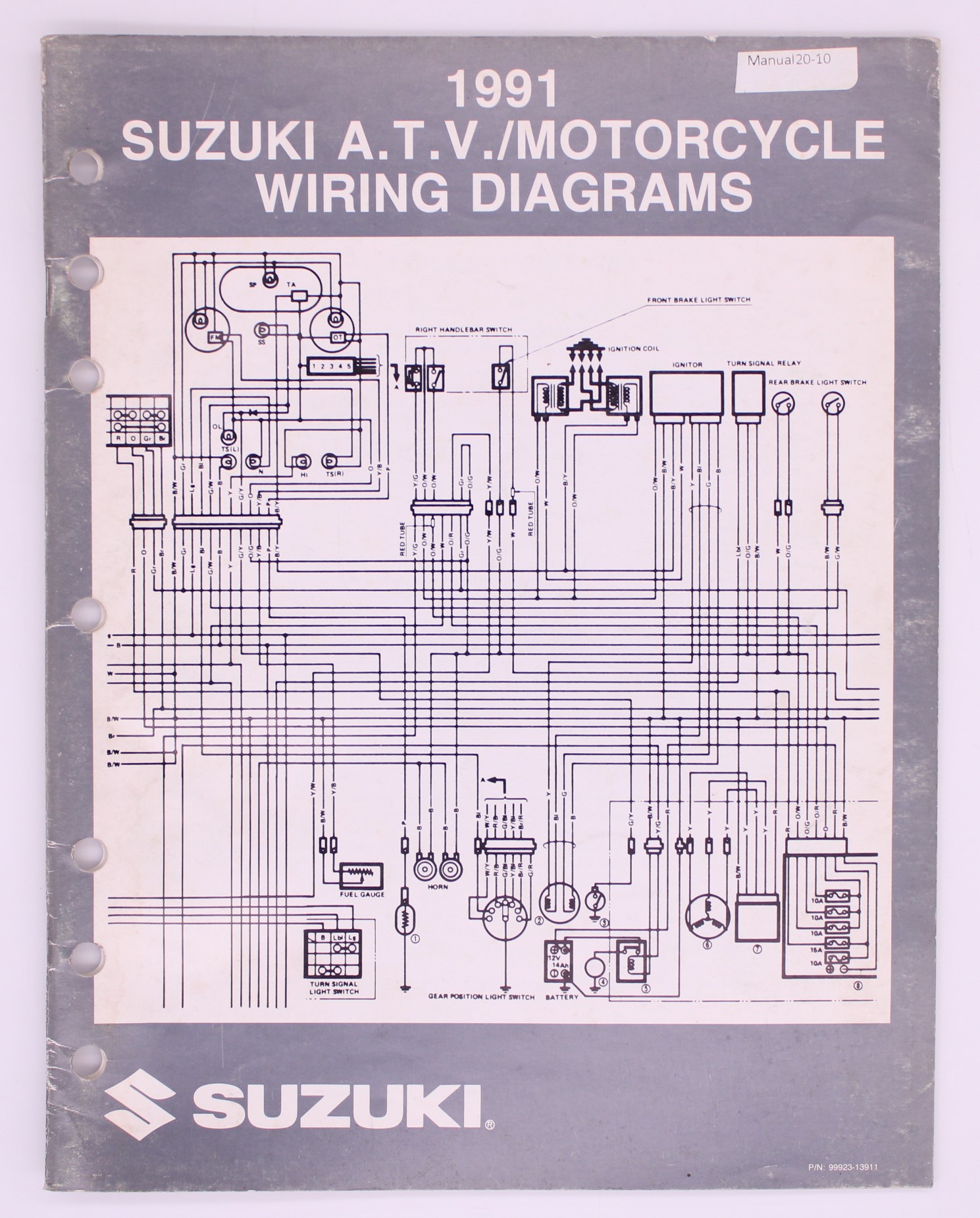 Suzuki 1991 ATV & Motorcycle Wiring Diagram Manual Part Number