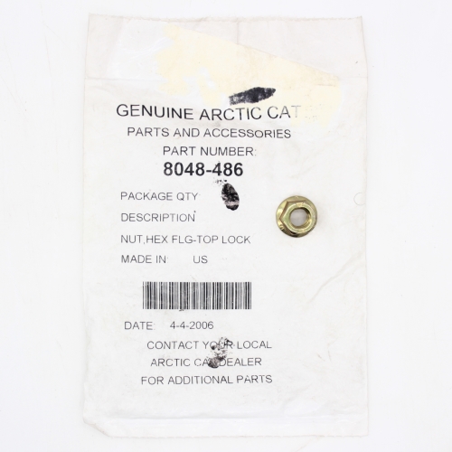 n0n0　0324 NOS OEM Genuine Arctic Cat Top Lock Hex Flange Nut 1/4 P/N