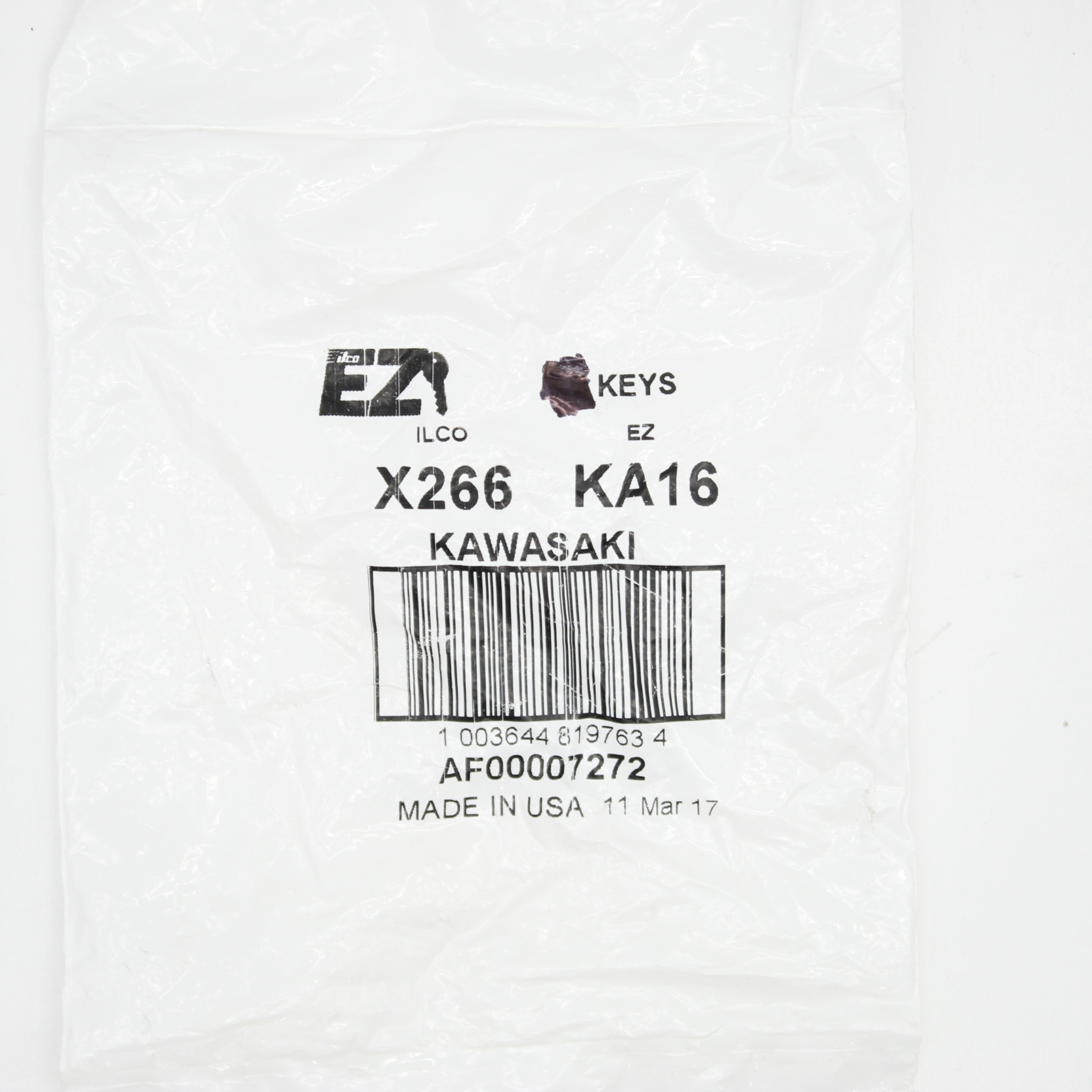 Kawasaki Key Part Number - X266 KA16 | eBay