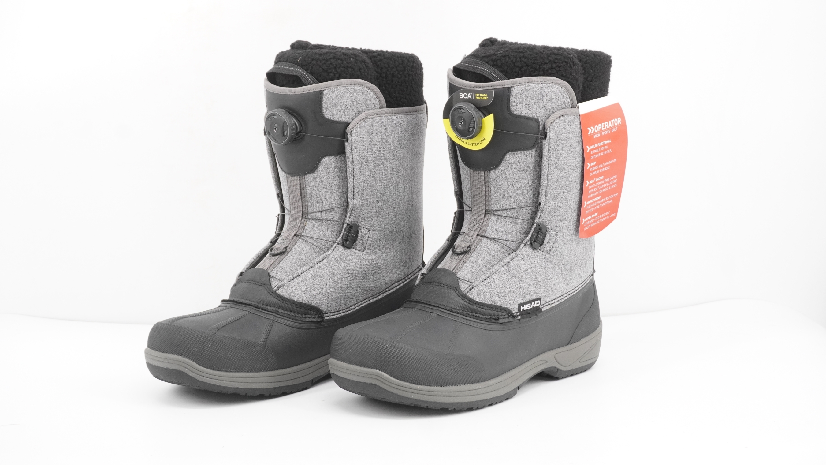 Head Operator BOA Grey Adult Snowboard Boots - Size 12.5 / Mondo Head Operator BOA Grey Adult Snowboard Boots - Size 12.5 / Mondo