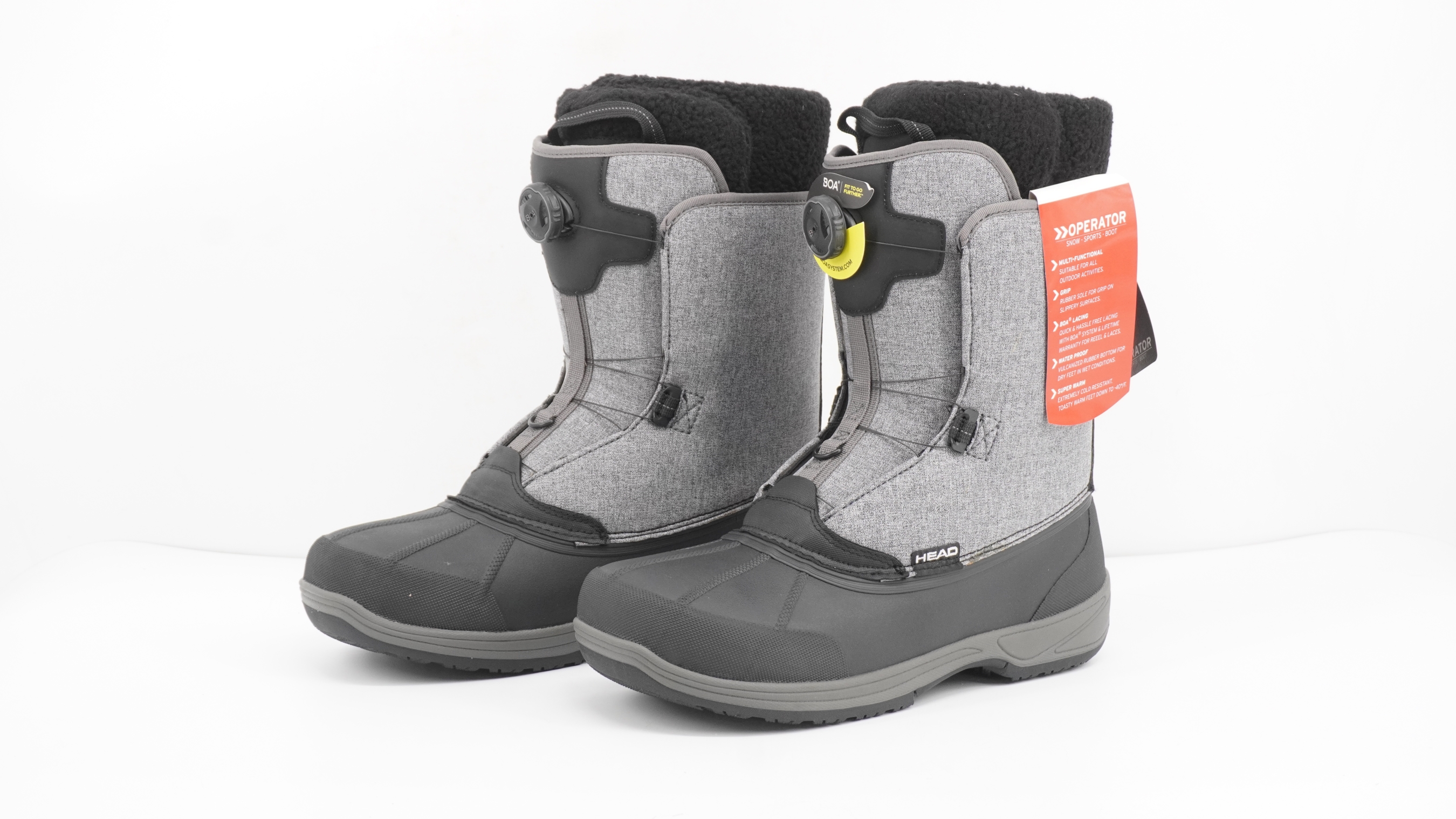 Head Operator BOA Grey Adult Snowboard Boots - Size 13 / Mondo 31